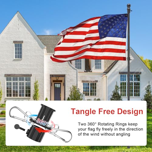 Cogardenshower Heavy Duty Ground Flag Pole Kit - 8.5Ft Tangle Free Inground Flagpole With Windproof Prong,Portable Flag Pole For Outside House,Yard,Garden,Outdoor thumb #3