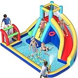 Naice Inflatable Water Slide, Water Bounce House for Kids Backyard, Dual Slide, Larger Splash Pool,...