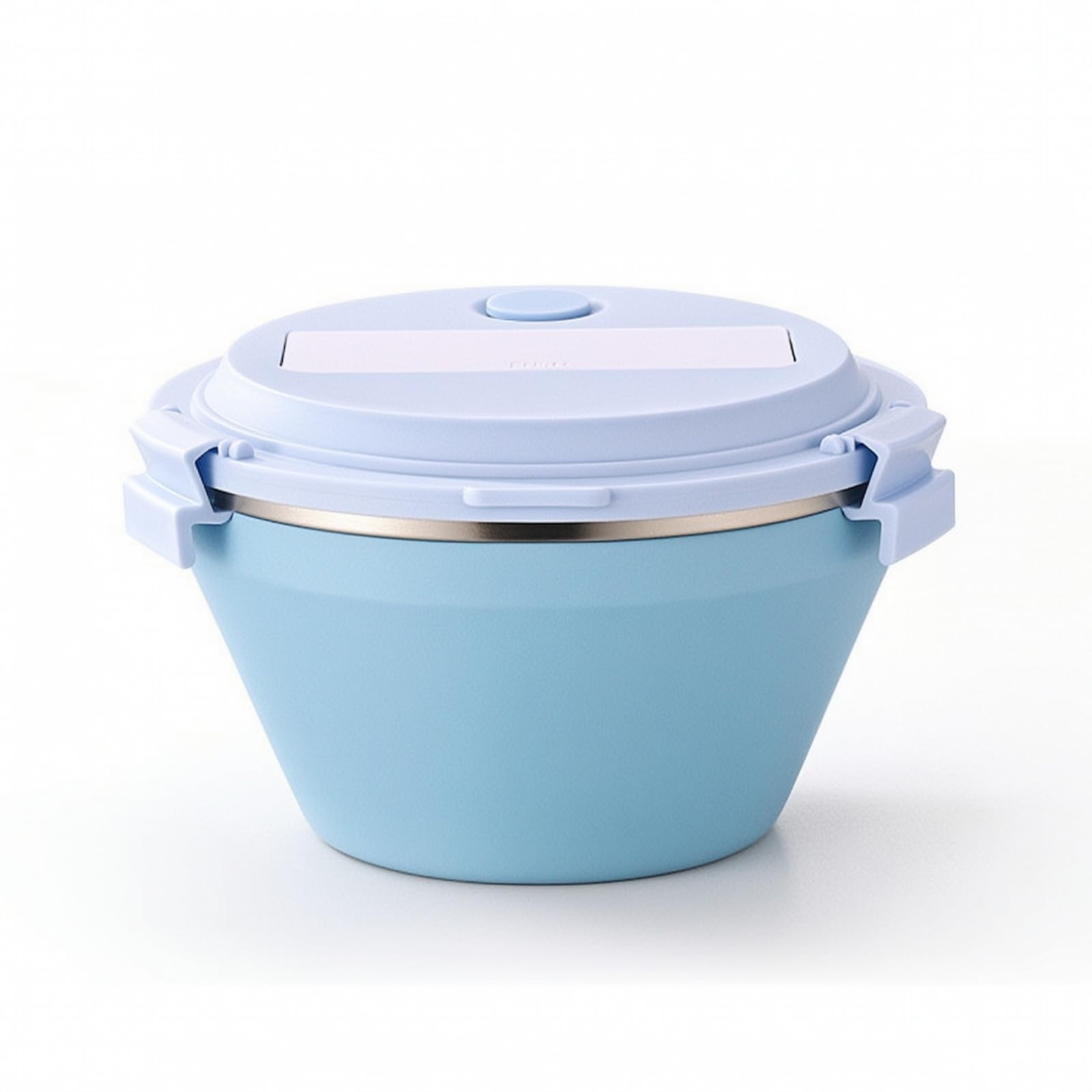 Contenitore Termico Pranzo Bento Box Contenitore Scatola Porta Vivande Doppio Strato per Riso Pasta Insalate Separate Coperchio Bloccabile con Sfiato, Array, Blu