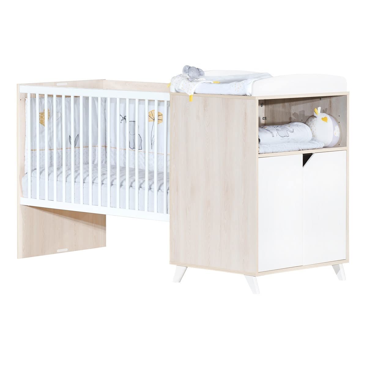 Babypreis - SCANDI NATUREL - 120x60 Evolving Kombibett in 90x190