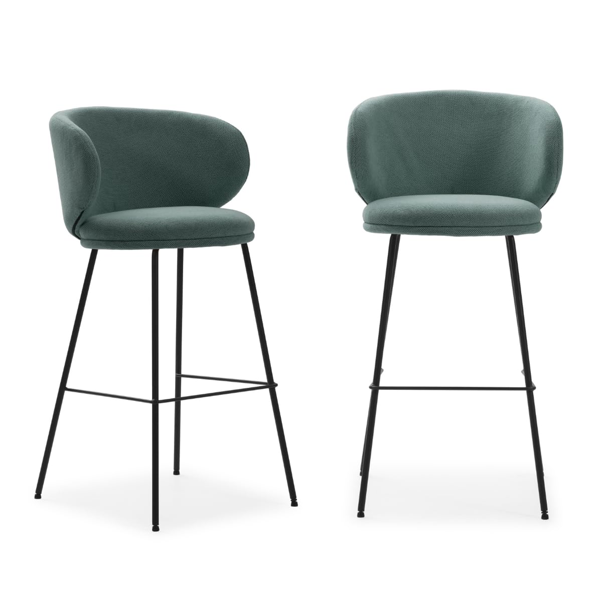 Tabouret tissu hauteur 65 cm RUSH autour de l'îlot de cuisine moderne