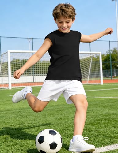 Image of Somaibo 3 Packs Boys Athletic Tank Tops Breathable Mesh Undershirts Quick Dry Sleeveless Muscle T-Shirts for Kids