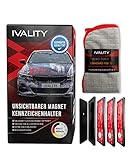 IVALITY Magnetischer Kennzeichen-Halter - Rahmenlose Nummernschild-Halterung für 2X Alu-Kennzeichen - Wechselkennzeichen Österreich - Magnet Auto-Zubehör