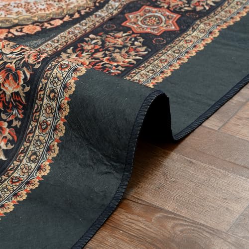 Image of Cotton Bolls Textiles Rugs for Living Room 5x7 Feet Large Size | Lightweight Foldable Carpet for Bedroom & Hall | Easy to Handle During Daily Cleaning | Travel Friendly Printed Rug | Grey