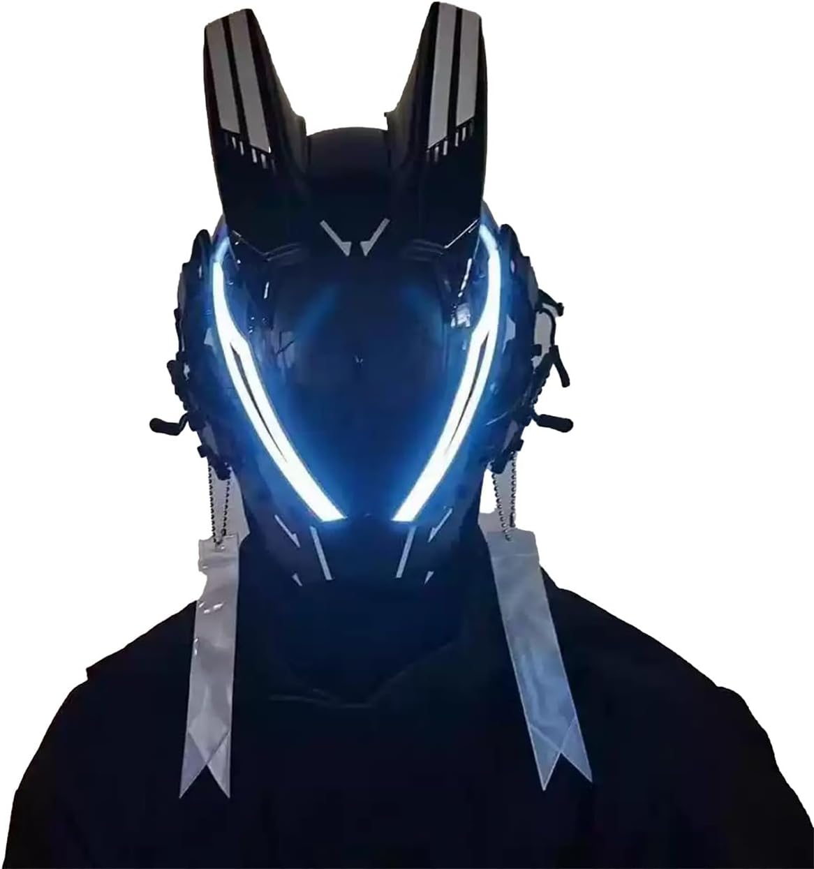 Full Face Cyberpunk Mask With LED Strip for Cosplay Events