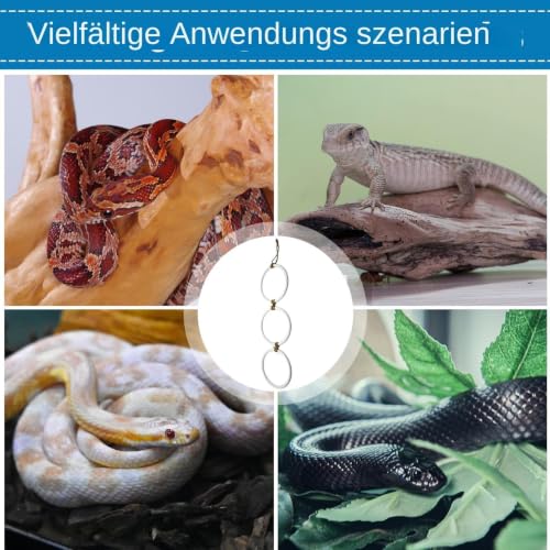 Reptilien-Tank- Schlangen-Anreicherungsspielzeug, Schaukel-Hoop-Ketten-Kletterspielplatz, Terrarium Vivarium Käfig Gecko | 11,4x42cm Amphibien-Lebensraumzubehör | Verbesserung Des Lebensraum-5