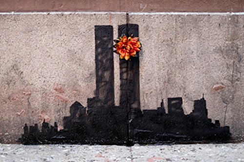 Banksy Twin Towers Tribute Street Art Banksy Canvas Print Bansky Modern Art Grafitti Canvas Wall Art Street Art Prints Graffiti Art Wall Art Canvas Love Decor Cool Wall Decor Art Print Poster 18x12