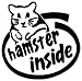 JDM Hamster Inside Funny Vinyl Decal Sticker For Vehicle Car Truck Window Bumper Wall Decor - [6 inch/15 cm Tall] - Gloss WHITE Color