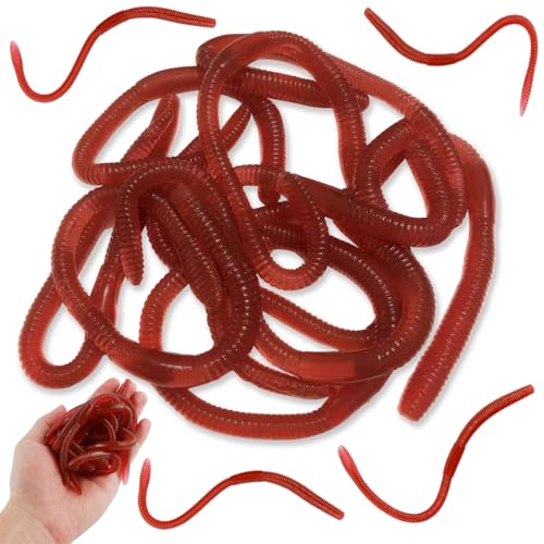 10 Piezas De Lombrices Artificiales, Cebos De Pesca Realistas De Goma Suave Y Elástica, Accesorios para Cebos Vivos para Bromas Inquietantes, Cebos De Silicona