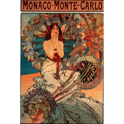 Toile Monaco d'Alphonse Mucha pour une décoration élégante de votre bureau ou chambre