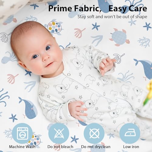 Image of Bassinet Sheets Boy 33 inchx20 inch Compatible with Baby Delight,Newton,Dream On Me,Angelbliss,Maxi Cosi,Airclub,Harppa,Ezebaby Bedside Rectangle Bassinet Mattress, Soft Stretchy Microfiber