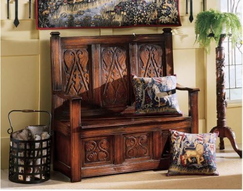 Treasure Mahogany Storage Handcarved Museum Quality Monks Replica Chair Bench Storage (Xoticbrands)