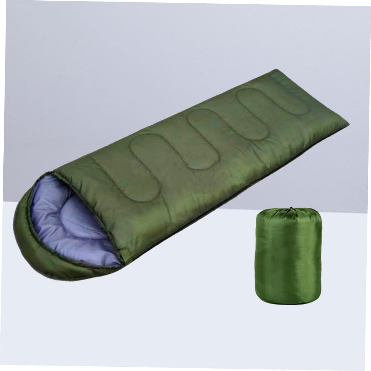 Envelope with Drawstring Hood for Adults Lightweight Camping Gear Compression Storage Bag Included for Hiking Backpacking Trekking in Spring Summer and Fall Army Green