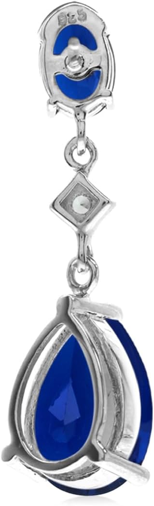 Silvershake Genuine Gemstone 925 Sterling Silver Dangle Drop Post Earrings