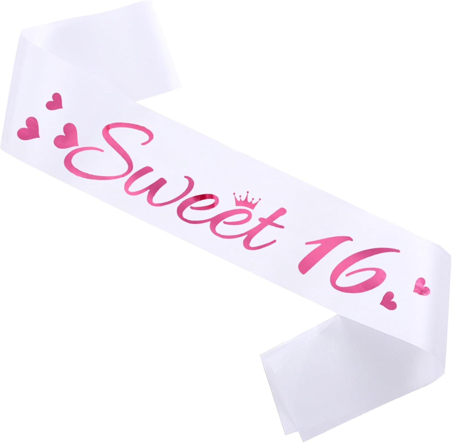 Sweet 16 Birthday Sash, 16th Bday Sash Gift Ideas for Girl Funny 16th Birthday Party Decorations Suppiles, Black+ Silver(Sweet 16)