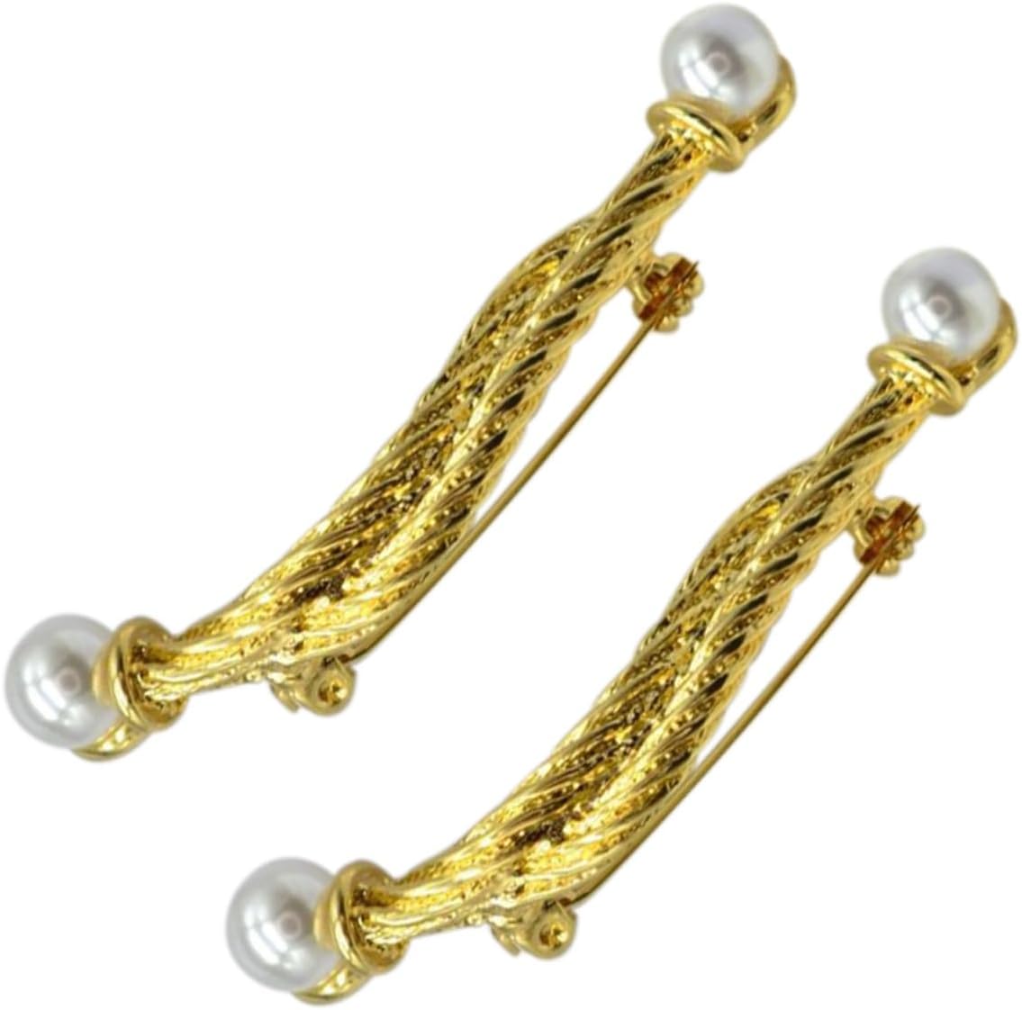 2pcs Gold Alloy Breastpin for Women Vintage Lovely Creative