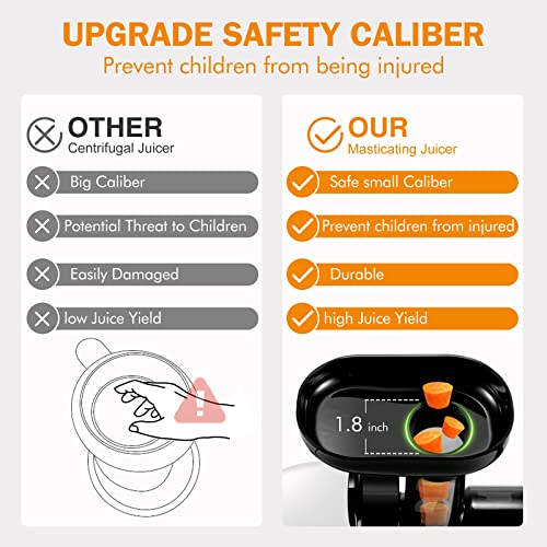 Cold Pressjuicer,Amzchef Slo Masticating Juicer Machines With Reverse Function, High Juice Yield, Easy Clean With Brush,Recipes For High Nutrient Fruits And Vegetables, White(Updated) #TOP3