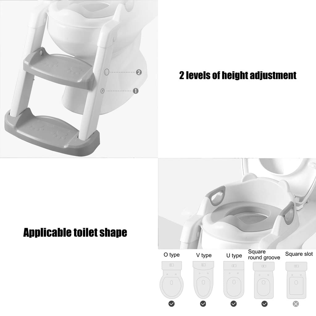 Toilettensitz Mit Treppe Verstellbare Höhe Toilettentrainer, Leichter Und Faltbarer Töpfchenstuhl Für Jungen Und Mädchen, Belastbar 50kg (Color : Blue, Size : 42 * 39.6 * 29.9cm)
