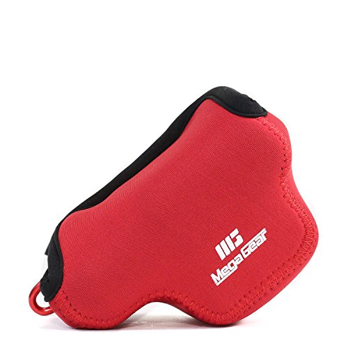 MegaGear Funda Ultraligera de Neopreno para cámara Nikon 1 J4, Nikon 1 J5 de 10 a 30 mm, Color Rojo