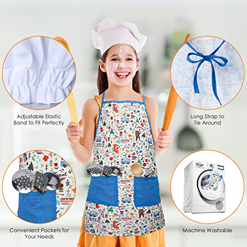 Kinderküche Zubehör, Kinderküche Kochgeschirr Edelstahl Töpfe küchenspielzeug für Kinder, Spielküche Zubehör mit Schürze… – Bild 7