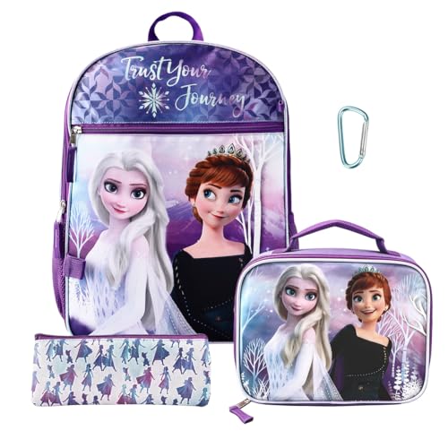 BIOWORLD Womens Frozen 4-Piece Backpack Set (Little Kid/Big Kid), White, One size