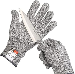 Yizhet Cut Resistant Gloves Level 5 Anti-Slash Work Safety Gloves High Performance Protective Safety Smart Touch Glove for Kitchen, Garden, Home, DIY, Cooking(Medium)