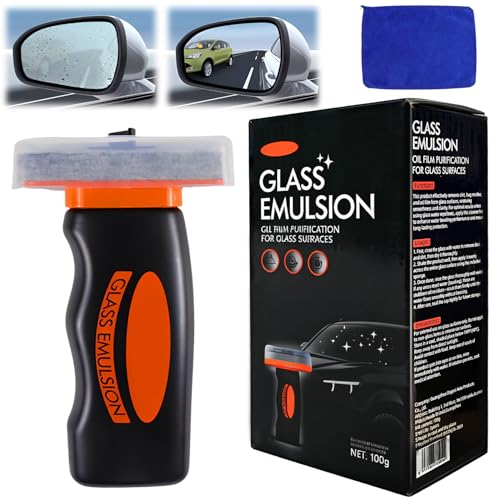 Jaxbo 2026 New Glass Oil Film Remover for Car, Clear Vision Glass Cleaner for Car Windshields and Windows, Removes Oil Film & Smudges, Improve Windshield Clarity for Safe Driving