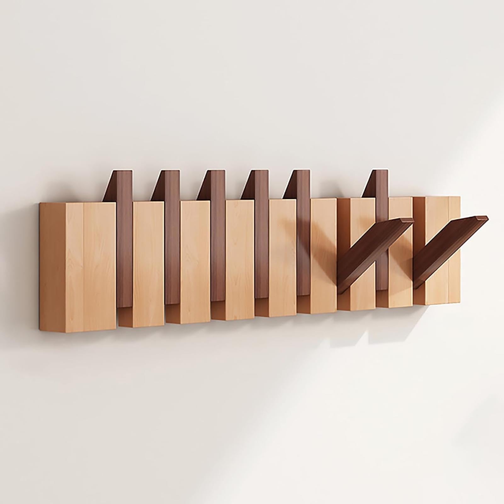 SVFOEBJM Coat Rack Wall Mounted Organizer - Entryway Storage with Hooks for Coats, Keys, Hats, Robes, Towels - Sturdy Space-Saving Solution