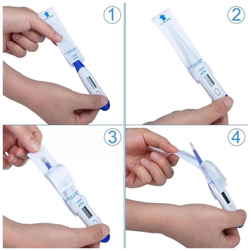 ARTIBETTER Disposable Probe Sleeves 200 Count Pe Tip Covers for Digital Accurate Temperature Reading Hygiene Protection for Home Use