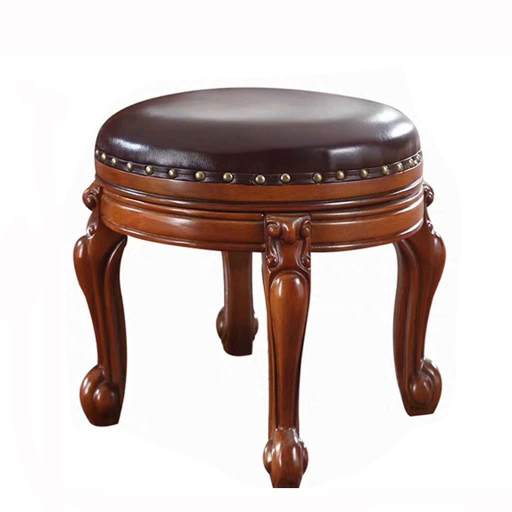 Repose-pieds rond en similicuir rembourré au design contemporain
