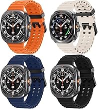 GETSABLE No Gap Soft Silicone Sport Waterproof Breathable Adjustable Strap for Women Men Compatible With Samsung Galaxy Watch Ultra 47mm Strap (2024) [Pack of 4], Assorted