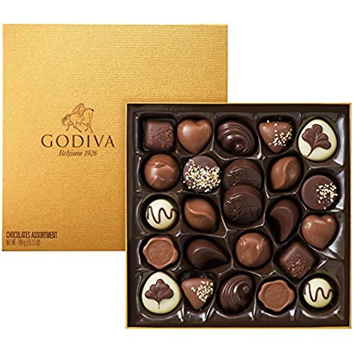 Godiva, Gold Rigid Box bombones pralines surtidos caja regalo 24 piezas, 290g