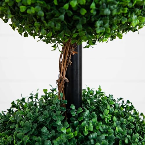 Image of Nearly Natural 5ft. Artificial Triple Ball Boxwood Topiary Tree (Indoor /Outdoor)