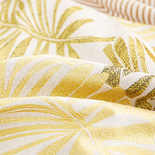 Tennove Cushion Covers 45x45cm Cotton Linen & Velvet Soft Throw Pillow Covers Set of 2 Decorative Tropic Leaf Pattern Square Cushion Cases Pillowcases for Couch Sofa Home Décor - Image 3