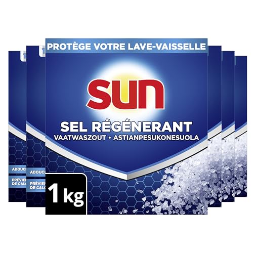 SUN - Sale rigenerante Lavastoviglie Standard - previene i depositi di calcare e ammorbidisce l'acqua (confezione da 6 x 1 kg)