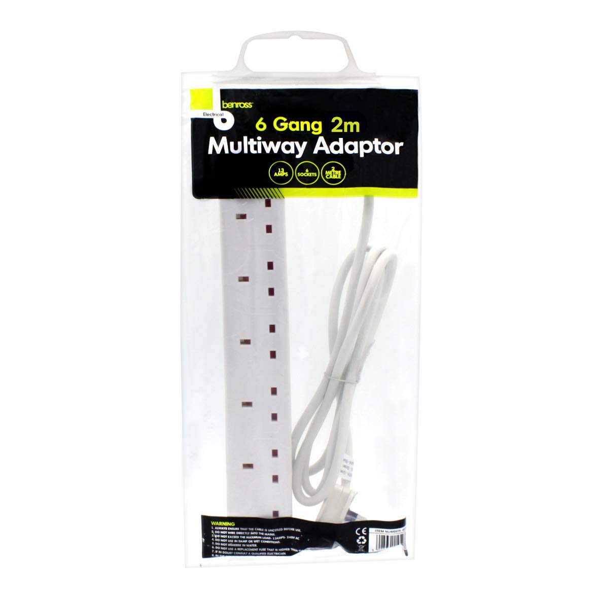 Benross Extension Lead 6way 2metre 13a  | TJ Hughes