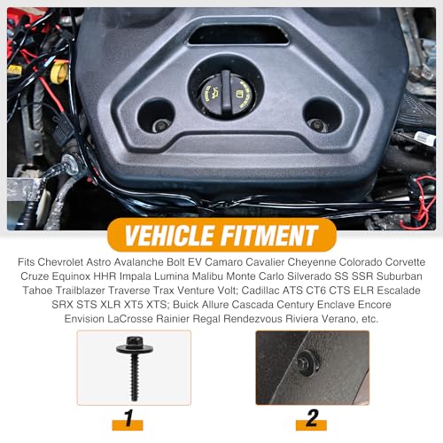Image of GOOACC 20pcs Fender Liner Bumper Cover Splash Shield Wheelhouse Liner Bolt Screw for GM Chevrolet Camaro Colorado Cadillac Buick Cruze Corvette Equinox Silverado Malibu Traverse BMW 11570498