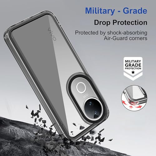 Image of Zapcase Back Case Cover for Vivo V50e 5G | Compatible for Vivo V50e 5G Back Cover | Case Cover with Camera Protection | (TPU + PC | Translucent Black)