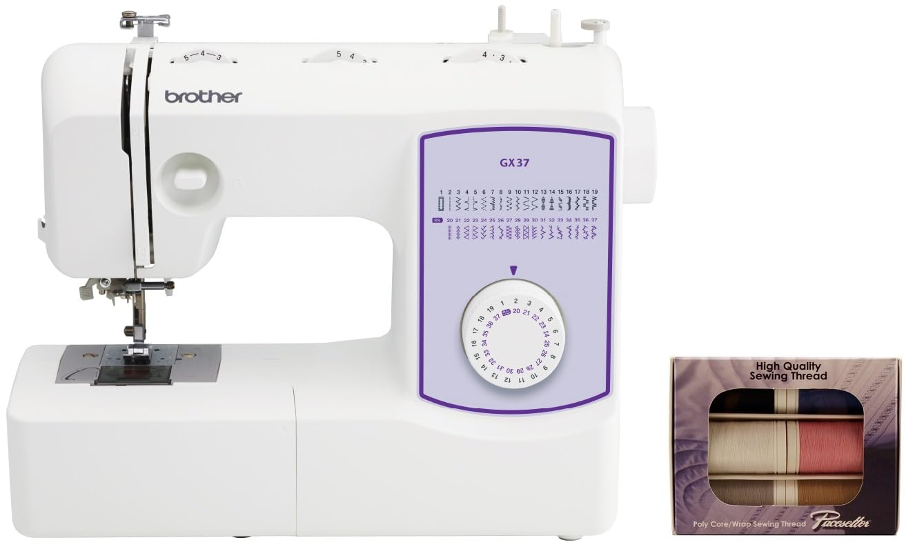 Brother GX37 37-Stitch Sewing Machine and SASC706 6-Piece Pacesetter Sewing Thread