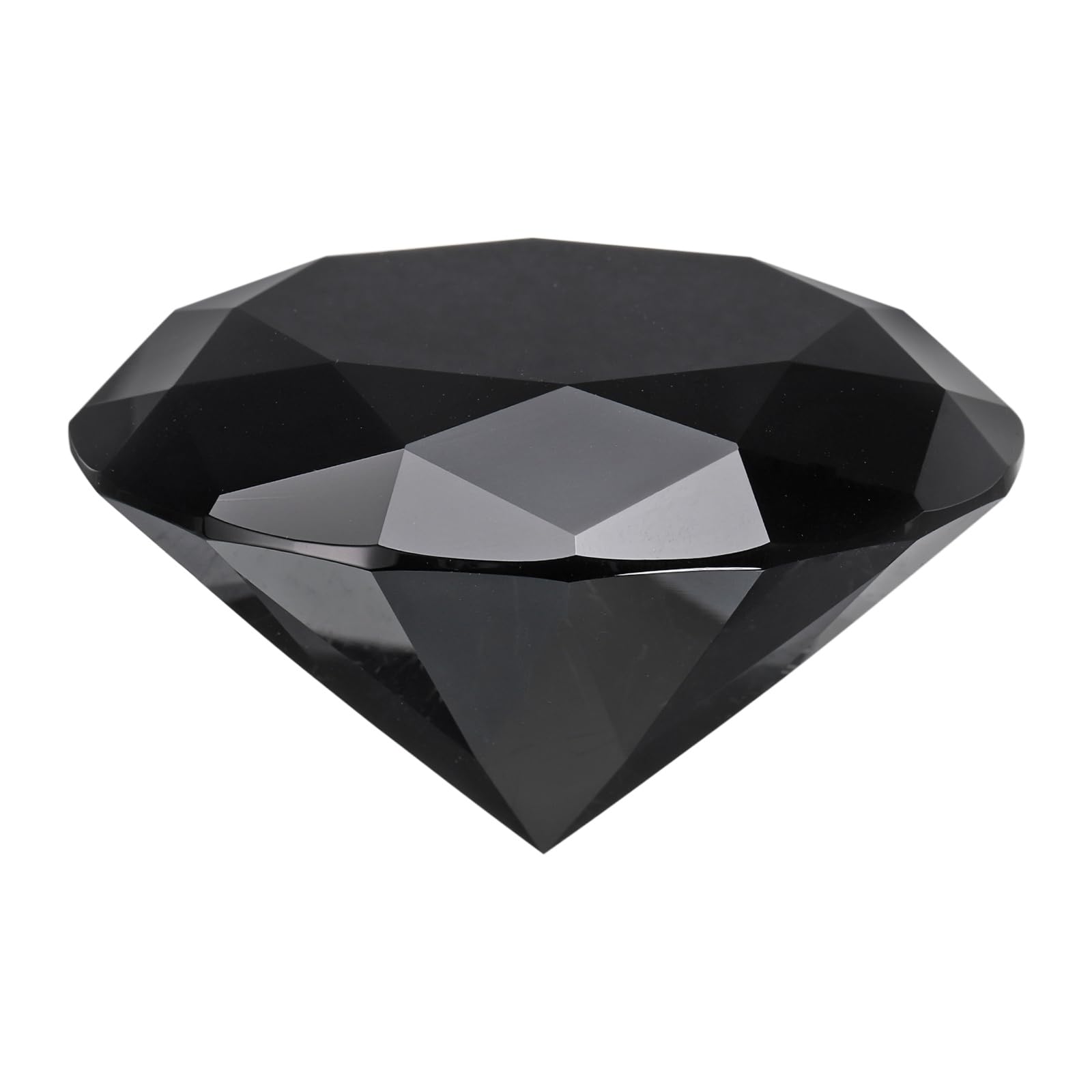 Presse-papier en cristal transparent de 80mm en forme de diamant artificiel noir