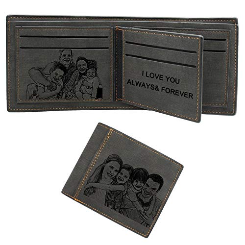 Photo Wallet, Personalized Photo Wallet, Custom Engraved Wallets for Men Personalized Gifts