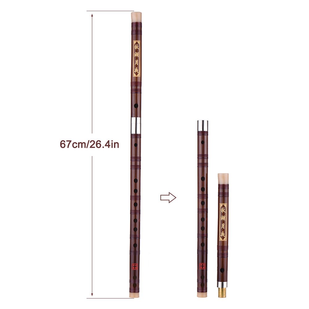 Pluggable Bitter-Bambusflöte, Dizi, traditionell, handgefertigt, chinesisches Musikinstrument, Tonart C, für Lernniveau, professionelle Leistung mit reinem melodischem Klang, einfach zu spielen