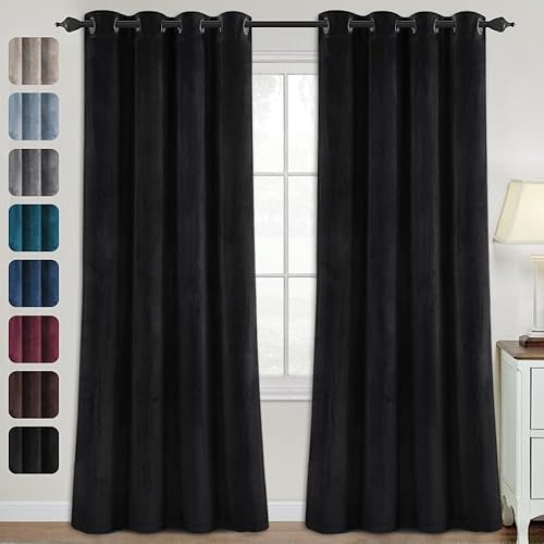 Miniatura 8 de H.VERSAILTEX Cortinas de terciopelo para dormitorio, cortinas de terciopelo de 95 pulgadas para oscurecer la habitación, cortinas texturizadas de