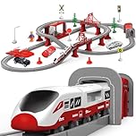 XIAPIA Electric Train Sets Railway Learning Educational Toys for Kids Boys Girls Age 3 Years Up, 104 Pcs Track Accessories Car Set Christmas Xmas New Year Gifts