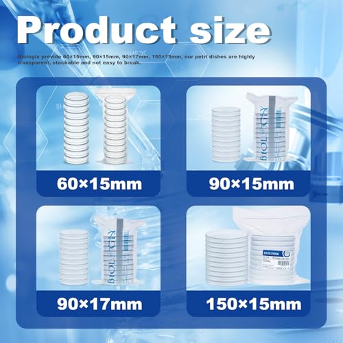 Cryoking PF66-1560 30 Pack Petri Dish, 60×15Mm Sterile Thick Petri Dishes With Lid, Clear Stackable Thick Plastic Culture Dishes For Lab Experiment thumb #6