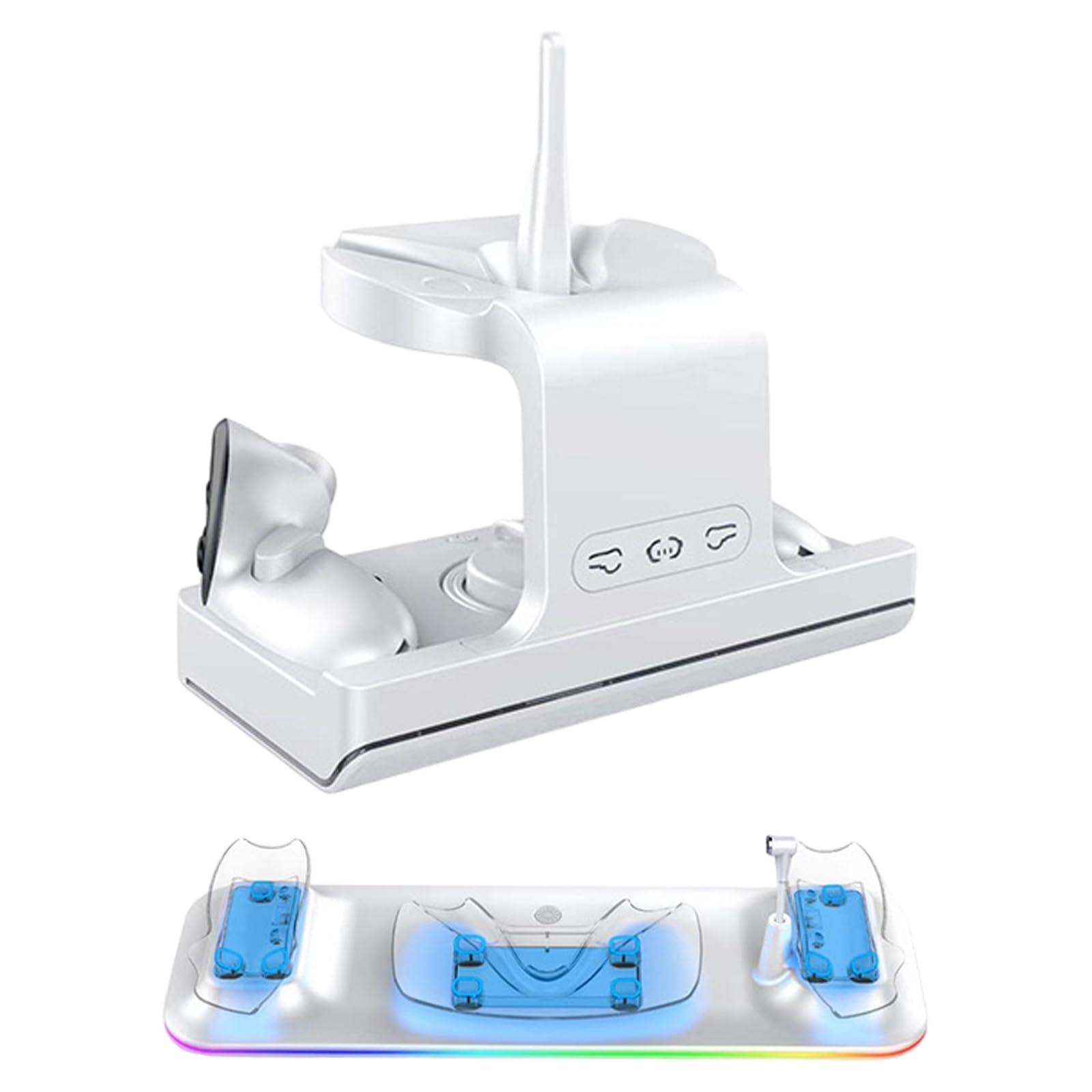 Dock di ricarica magnetico con kit batteria per cuffie e controller 3S, materiali ABS colorati