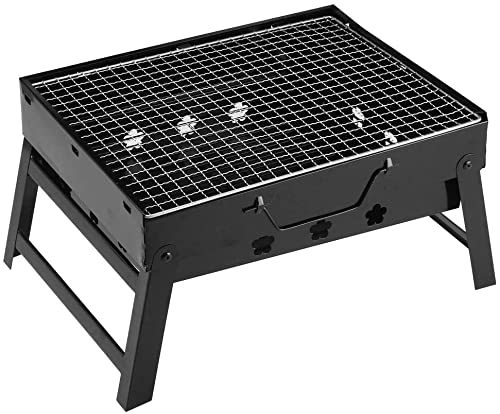 XYWHPGV Barbecue Grill Portable Lightweight Simple Charcoal Grill Foldable BBQ Grill for Outdoor Campers Lovers Travel Park Beach Wild etc, Small Black(0de65 91ae2 3435f 6b220 03210 be21f