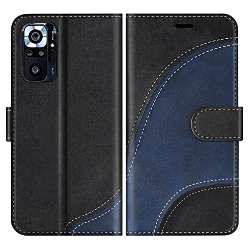 BoxTii Cover per Xiaomi Redmi Note 10 PRO, Custodia in PU Pelle Portafoglio per Xiaomi Redmi Note 10 PRO, Magnetica Cover a Libro con Slot per Schede, Nero