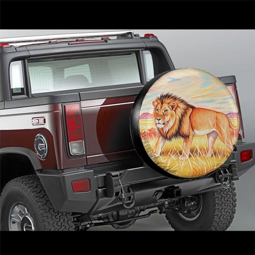 Image of Lion Spare Tire Cover Wheel Protector Weatherproof Wheel Cover Universal Decorative Accessories for Camper RV SUV Travel Trailer 16 inch