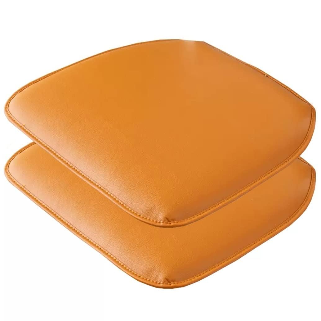 Coussin de chaise de salle à manger 40x43cm en similicuir marron lot de 2 galettes de siège table